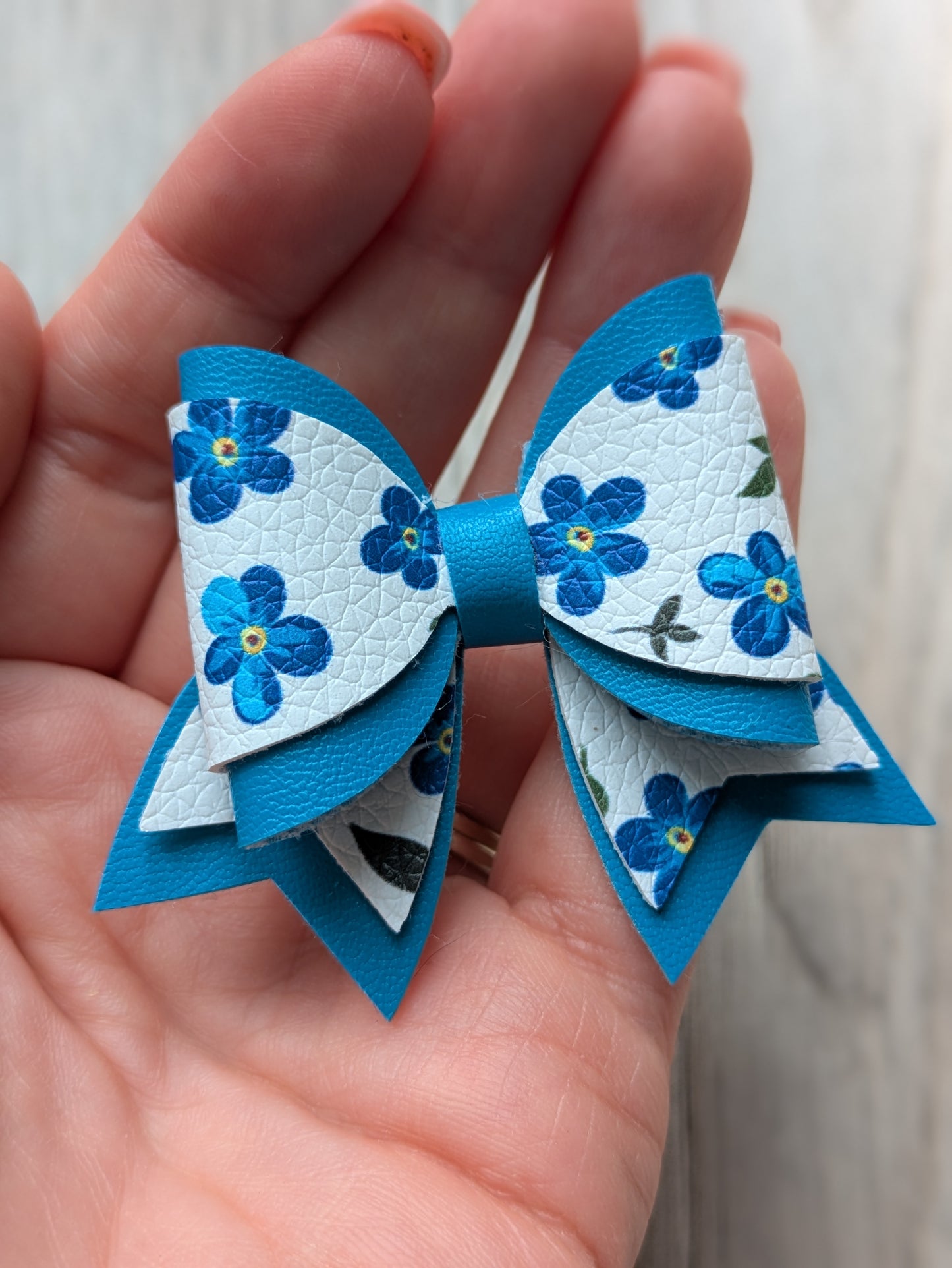 'Forget Me Not' Hair Bow Pair