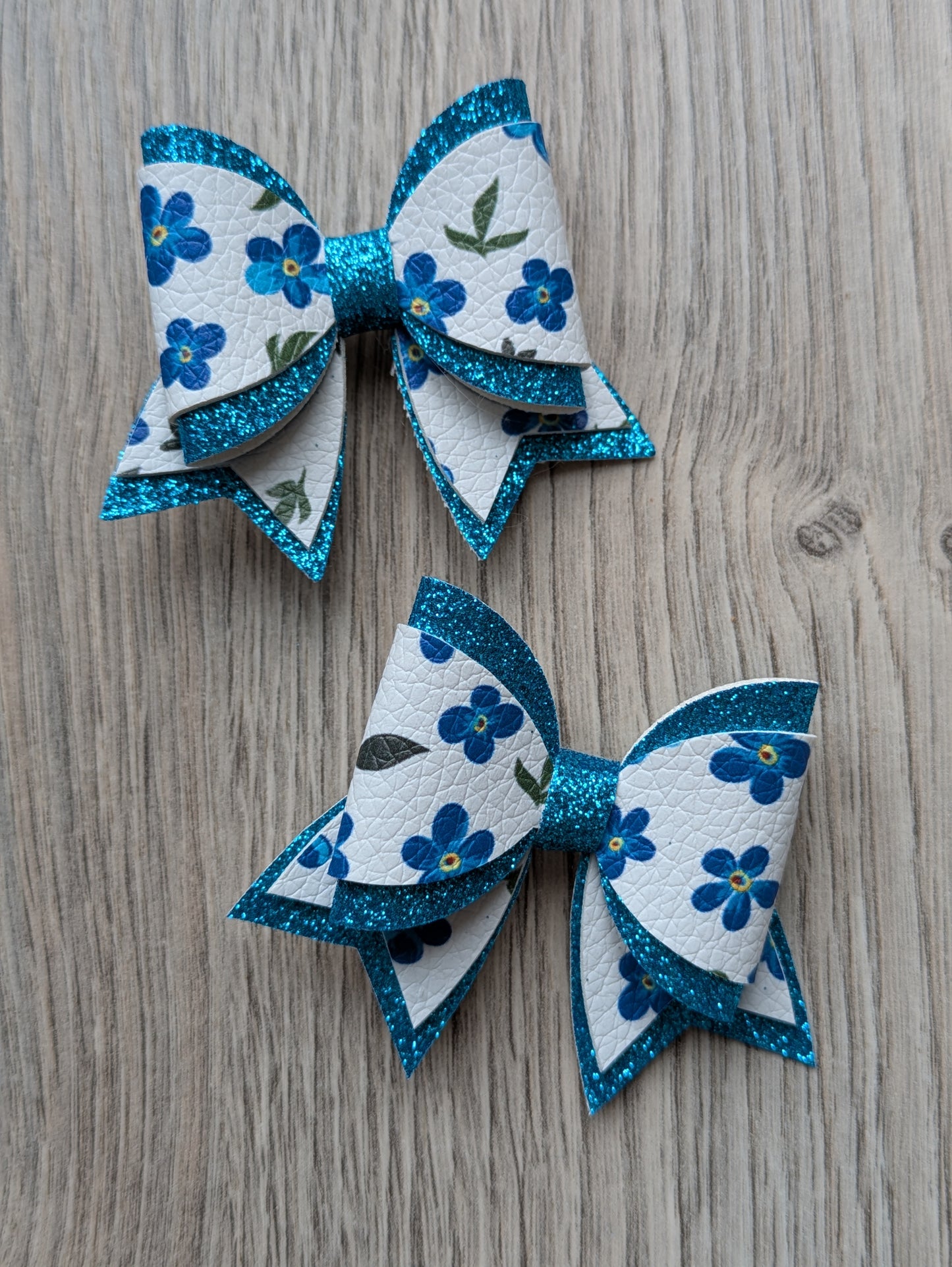 'Forget Me Not' Hair Bow Pair