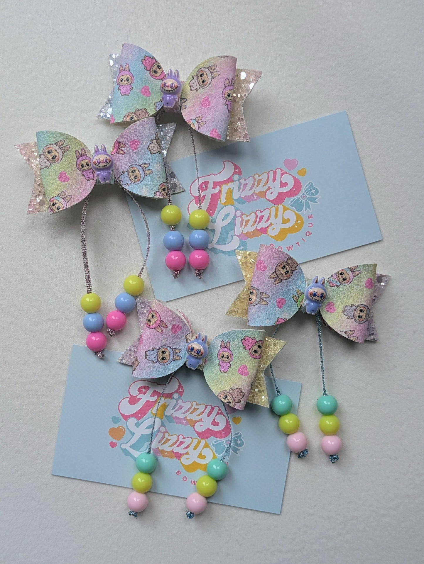 Mini Little Monster Hair Bow Pair