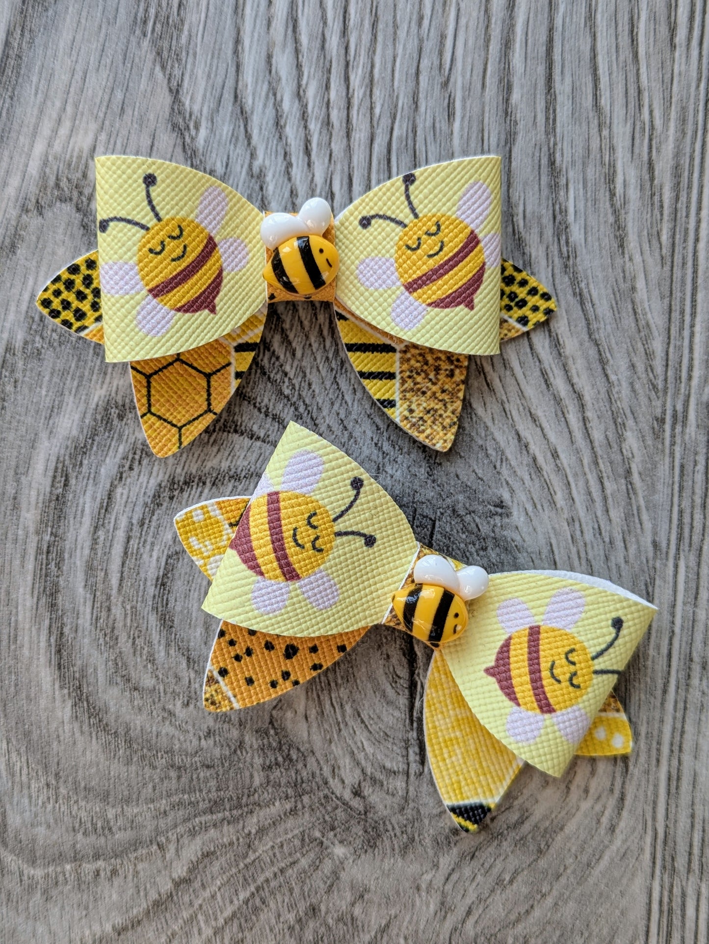 'Bee Happy' Hair Bow Pair