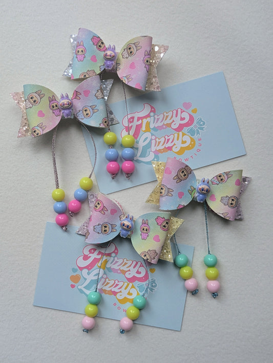 Mini Little Monster Hair Bow Pair