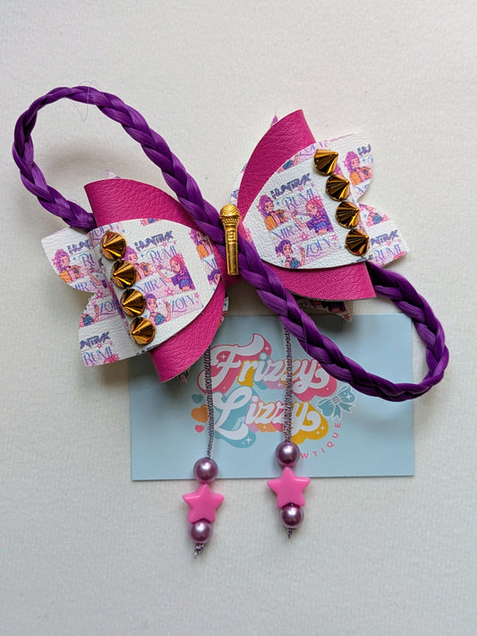 Large Demon Hunter Pop Bow (Purple braid)